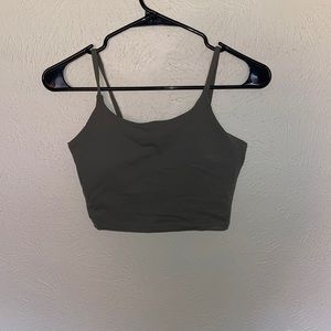 Green Cropped Sports Bra